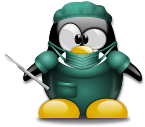 Image vectorielle de pingouin chirurgien