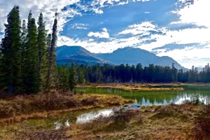 Surrealistiska lake view vektorbild