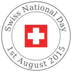 Gambar hari Nasional Swiss bulat tanda