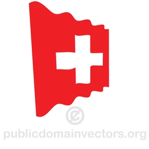 Bendera Swiss bergelombang vektor