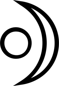 Vektorgrafik med månen och dot forntida helig symbol