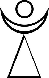 Ancient religious symbol with crescent