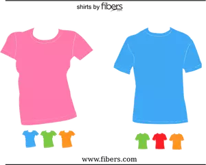 Men's and women's fit t-shirts vector image