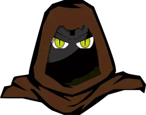 Vector graphics of dark hooded fantasy cartoon character