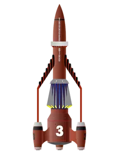 Imagen vectorial de cohete rojo