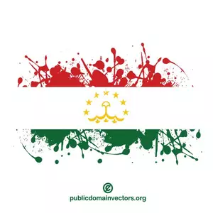 Vlag van Tadzjikistan verf spetter