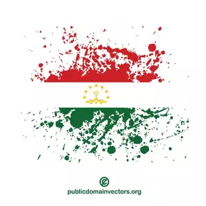 Ink spatter with flag of Tajikistan