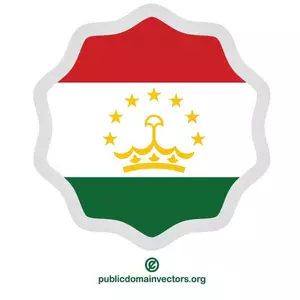 Vlag van Tadzjikistan in ronde vorm