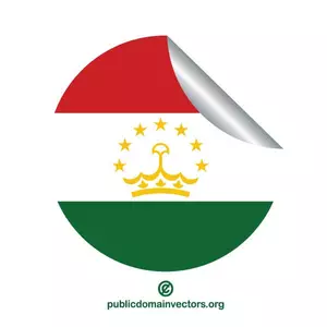 Tadzjikistans flagga rund klistermärke