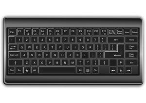Black And White Tastatur mit Schatten-Vektor-Bild