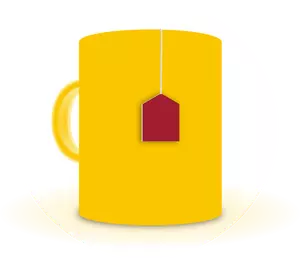Imaginea vectorială portocaliu cana de ceai