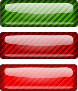 Three stripped red and green rectangles vector drawing