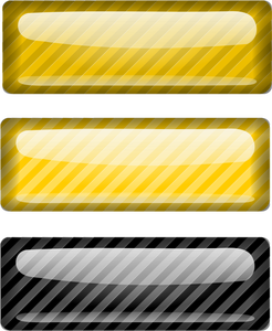 Kolme riisuttu mustaa ja keltaista suorakulmion vektorikuvaa