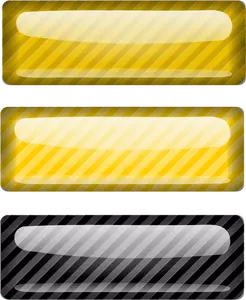 Tre strippet svart og gul rektangler vektor bilde