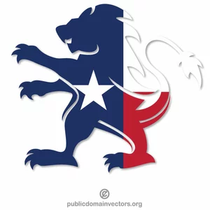 De vlag heraldische leeuw van Texas