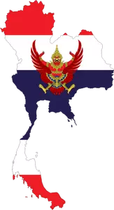 Mapa Tajlandii i flagi