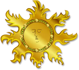 Bright golden Sun vector image
