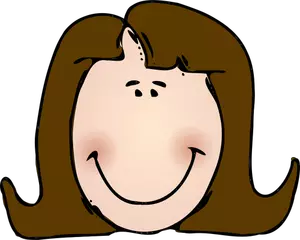 Длинноволосая женщина, улыбаясь векторное изображение