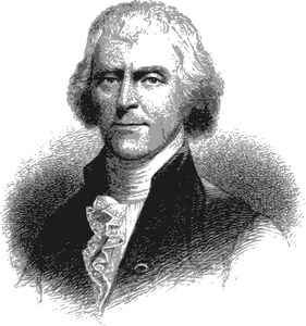 Thomas Jefferson potret vektor ilustrasi