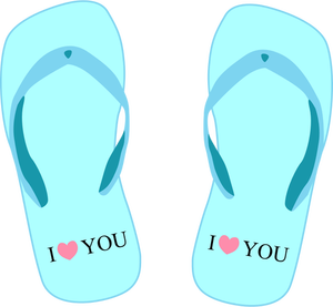 Vector images clipart de flip flops avec le signe « I Love You »
