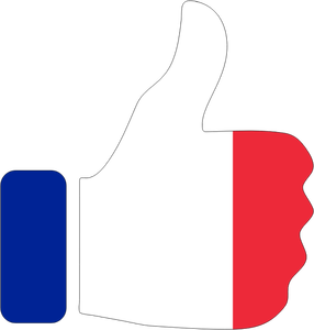 Palec nahoru s francouzskou vlajkou