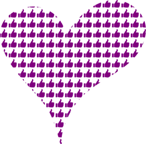 Purple heart avec les pouces vers le haut