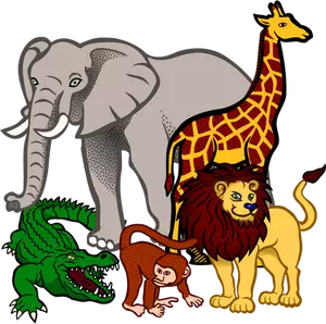 Afrikanska djur vektor illustration