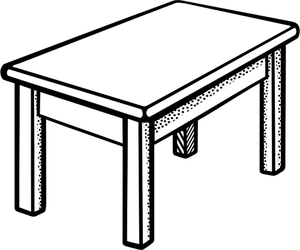 Vector de la imagen del arte de línea simple forma rectangular mesa