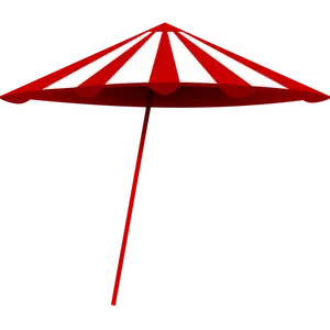 Red and white beach umbrella vector illustration