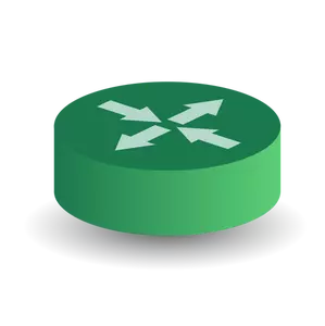 Ikona wektor wykres zielony routera, rysunek