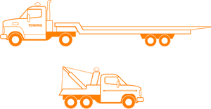 Tow trucks vector drawing