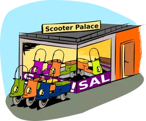 Scooter shop vector