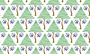Tree and birds pattern