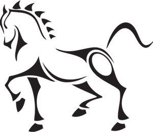 Clipart vectorial de caballo tribal