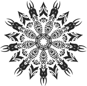 Vector de dibujo de diseño de mandala tribal
