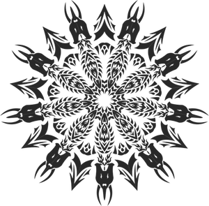 Desenho de projeto mandala tribal vectorial
