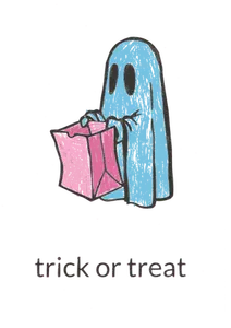 Ghost avec image vectorielle de papier rose sac