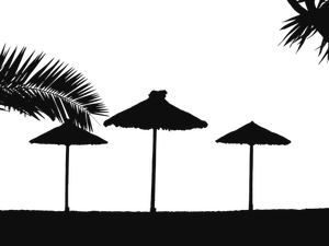 436 Beach Chairs Umbrellas Clipart Public Domain Vectors