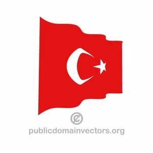 Sventolando la bandiera turca vettoriale