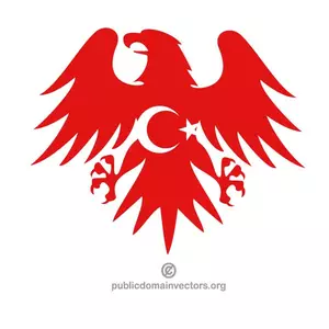 Aigle avec le drapeau turc
