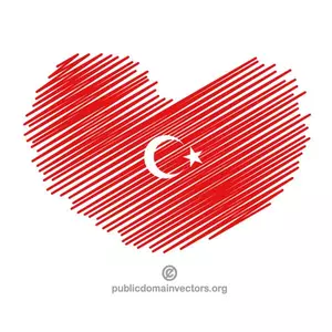 Turkiska flaggan i hjärta form