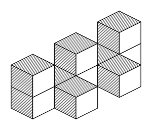 Isometric cubes wall