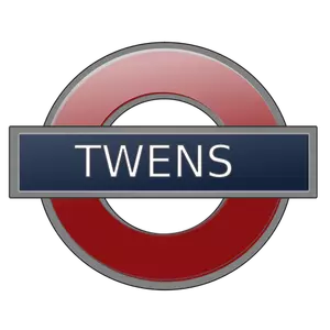 London tunnelbanestasjon tegn for Twens vektor illustrasjon.