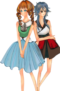 Zwei Anime Mädchen