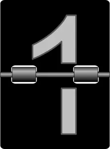 Jam alarm mekanis nomor satu ubin vektor ilustrasi