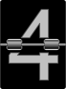 Mekanisk Alarmklokke nummer fire flis vektorgrafikk