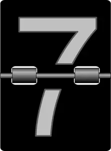 Jam alarm mekanis Bilangan tujuh ubin vektor ilustrasi