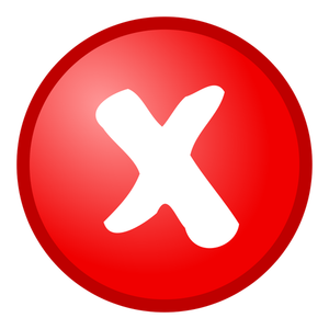 Rote Kreuz nicht OK-Vektor-Symbol