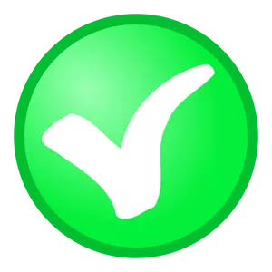 Icono de vector tick verde OK