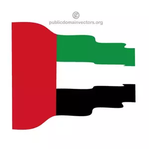 Wavy flag of United Arab Emirates